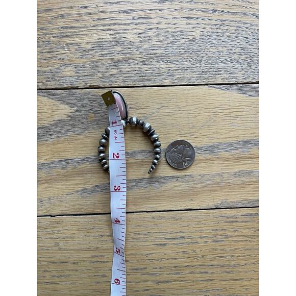 HUGE Sterling Silver Pink CONCH Sterling Pearls Naja Hoop Earrings Southwestern - Picture 4 of 5